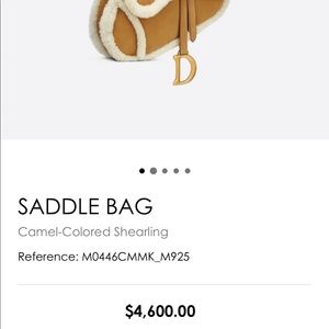 DIOR Camel-Colored Shearling Saddle Bag